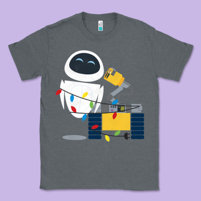 Wall E Eve Christmas Light Wrap Graphic T Shirt Classic Tee Designed By Artisfamous