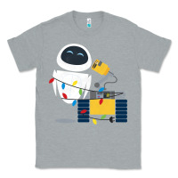 Heather Grey wall e eve christmas light wrap graphic t shirt Classic Tee - artisFamous