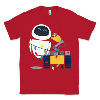 Red wall e eve christmas light wrap graphic t shirt Classic Tee - artisFamous