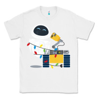 White wall e eve christmas light wrap graphic t shirt Classic Tee - artisFamous