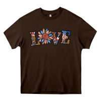 Chocolate Brown love american sunflower Heavy Core Tee - BundleAndBundleShop
