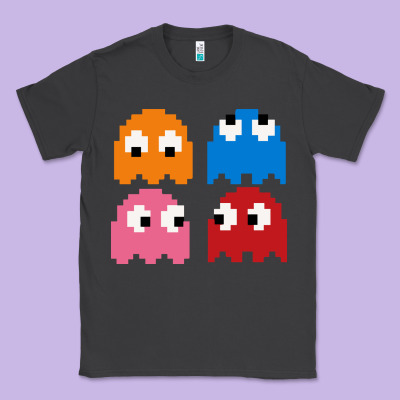 Pacman Ghosts Cool Retro 80s Classic Tee Designed By Artisfamous