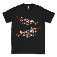 Black cherry blossom sakura with bird Classic Tee - artisFamous