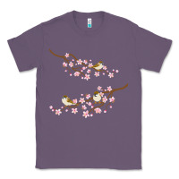 Lavender cherry blossom sakura with bird Classic Tee - artisFamous