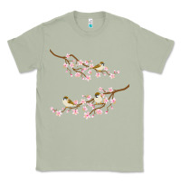 Matcha cherry blossom sakura with bird Classic Tee - artisFamous