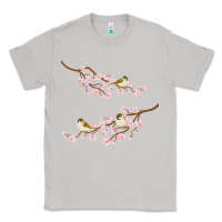 Moon Dust cherry blossom sakura with bird Classic Tee - artisFamous
