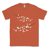 Copper cherry blossom sakura with bird Classic Tee - artisFamous