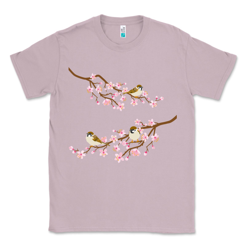 Cherry Blossom Sakura With Bird Classic Tee by artisFamous | Teevron