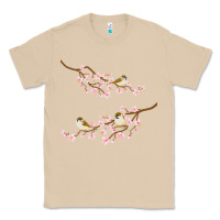 Mushroom cherry blossom sakura with bird Classic Tee - artisFamous