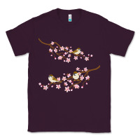 Plum cherry blossom sakura with bird Classic Tee - artisFamous