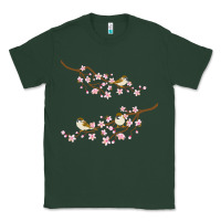 Sports Green cherry blossom sakura with bird Classic Tee - artisFamous