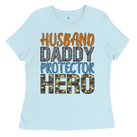 Baby Blue husband daddy protector hero Ladies Tee - Artiststas