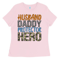 Bubblegum Pink husband daddy protector hero Ladies Tee - Artiststas