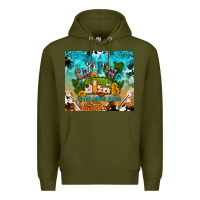 Army Green camping is my happy place Premium Hoodie - AdoDesignShop