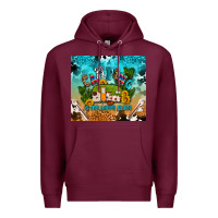 Burgundy camping is my happy place Premium Hoodie - AdoDesignShop