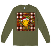 Army Green Christmas smiley face Long Sleeve Tee - BarkalooDesign