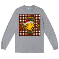 Heather Grey Christmas smiley face Long Sleeve Tee - BarkalooDesign