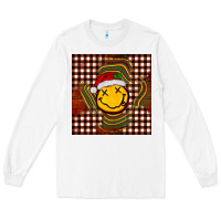 White Christmas smiley face Long Sleeve Tee - BarkalooDesign
