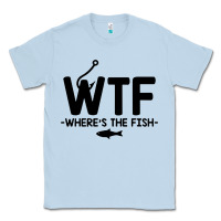 Dusty Blue where's the fish Classic Tee - artisFamous