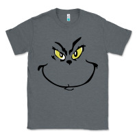 Charcoal Heather Grinch Face Classic Tee - artisFamous