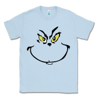 Dusty Blue Grinch Face Classic Tee - artisFamous