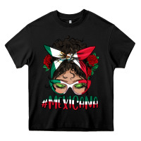 Black mexicana messy bun mama Heavy Core Tee - BundleAndBundleShop