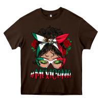 Chocolate Brown mexicana messy bun mama Heavy Core Tee - BundleAndBundleShop