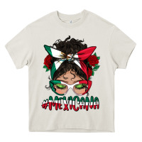Cream mexicana messy bun mama Heavy Core Tee - BundleAndBundleShop