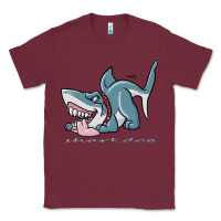 Burgundy Sharkdog Sticker Classic Tee - artisFamous