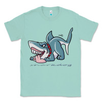 Seafoam Sharkdog Sticker Classic Tee - artisFamous