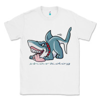 White Sharkdog Sticker Classic Tee - artisFamous