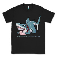 Black Sharkdog Sticker Classic Tee - artisFamous
