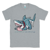 Heather Grey Sharkdog Sticker Classic Tee - artisFamous