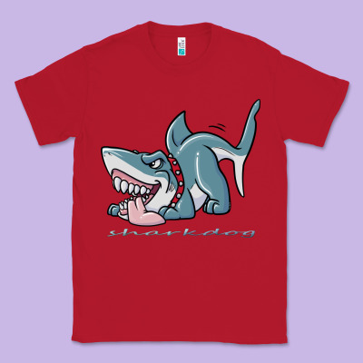 Sharkdog Sticker Classic Tee Designed By Artisfamous