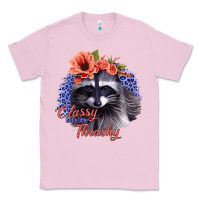 Bubblegum Pink Classy But A Little Thrashy Racoon With Flowers Classic Tee - Jasminsmagicworld
