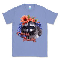 Colony Blue Classy But A Little Thrashy Racoon With Flowers Classic Tee - Jasminsmagicworld