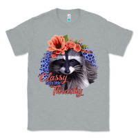 Heather Grey Classy But A Little Thrashy Racoon With Flowers Classic Tee - Jasminsmagicworld