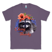 Lavender Classy But A Little Thrashy Racoon With Flowers Classic Tee - Jasminsmagicworld