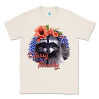 Natural Classy But A Little Thrashy Racoon With Flowers Classic Tee - Jasminsmagicworld