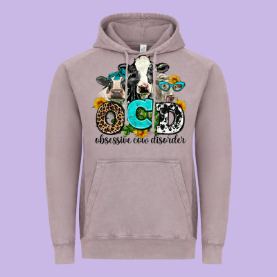Ocd Obsessive Cow Disorder Vintage Hoodie Designed By Adodesignshop