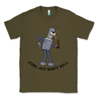 Army Green Futurama Ctrl Alt Shift Kill Bender Classic Tee - artisFamous