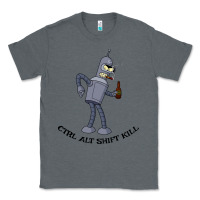 Charcoal Heather Futurama Ctrl Alt Shift Kill Bender Classic Tee - artisFamous