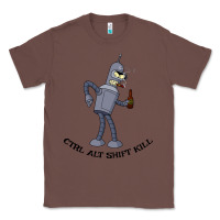 Chestnut Futurama Ctrl Alt Shift Kill Bender Classic Tee - artisFamous