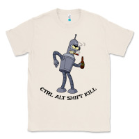 Natural Futurama Ctrl Alt Shift Kill Bender Classic Tee - artisFamous