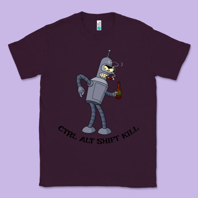 Futurama Ctrl Alt Shift Kill Bender Classic Tee Designed By Artisfamous