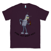 Plum Futurama Ctrl Alt Shift Kill Bender Classic Tee - artisFamous