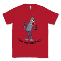 Red Futurama Ctrl Alt Shift Kill Bender Classic Tee - artisFamous