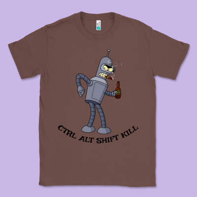 Futurama Ctrl Alt Shift Kill Bender Classic Tee Designed By Artisfamous