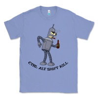Colony Blue Futurama Ctrl Alt Shift Kill Bender Classic Tee - artisFamous