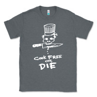 Charcoal Heather bourdain cook free or die Classic Tee - artisFamous